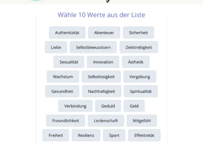 Werte-Tool – Was ist dir wichtig im Leben?
