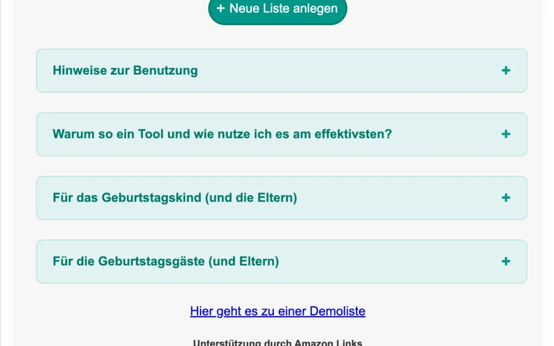 Geschenkmanager – Organisation von Kindergeburtstagen